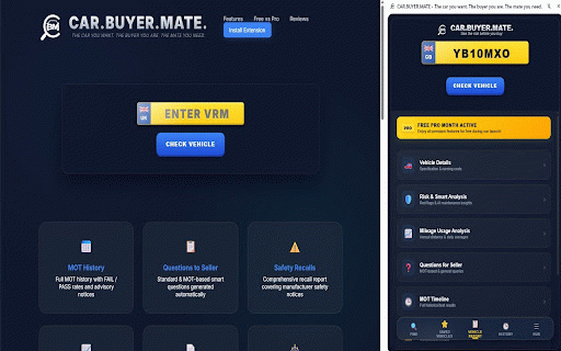 CAR.BUYER.MATE. - Smart Vehicle Analysis :: Turn DVLA & DVSA data into expert insights. Spot hidden defects, calculate risk & negotiate a better price with confidence.
