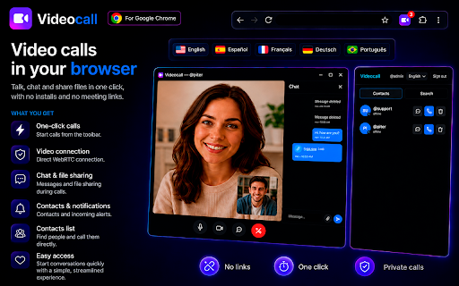 Videocall :: Free video calls with friends, family, and coworkers. Chat and share files right in the call — all from your browser.