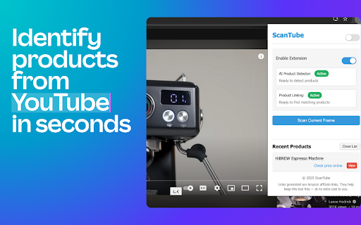 ScanTube :: Discover products in YouTube videos with AI-powered detection and quick shopping links