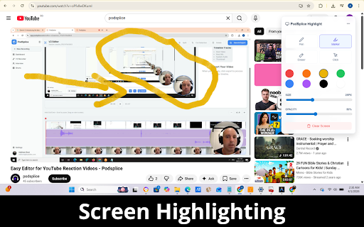 Podsplice Highlight :: Draw, highlight, and guide attention while recording your screen with Podsplice.