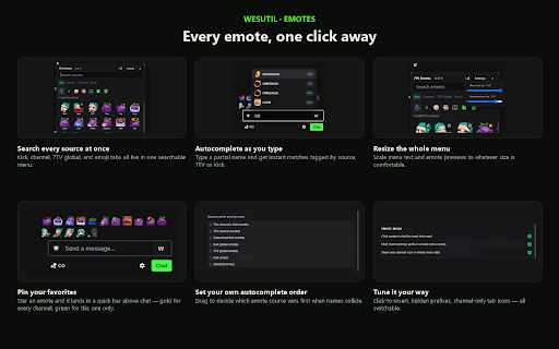 WesUtil :: All-in-one Kick.com chat enhancer: 7TV emotes, autocomplete, moderation tools, highlights, playback tuning. Actively developed.