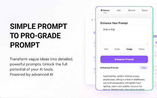 Prompt Helper :: Intelligent prompt refinement for Text, Code, Image, and Video generation. A frictionless enhancement experience.