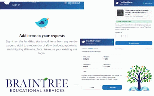 FundHub Clipper :: Add items to your FundHub requests and drafts from any vendor's product page — budgets, approvals, and shipping in one place.