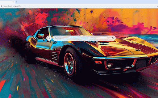 Chevrolet Corvette Live Wallpaper :: Classic Chevrolet Corvette Stingray in dynamic artistic style with explosive color splash background effects.