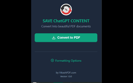 ChatGPT to PDF converter :: Save ChatGPT content into PDF