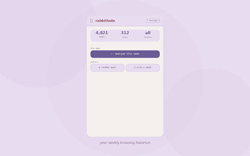 rabbithole :: Summarizes your weekly browsing history and surfaces insights using AI.