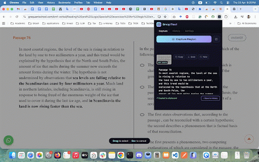 SnapText — Screenshot to Text :: Capture any region of your screen(image/video) and instantly extract text using Claude Vision AI or offline SnapText OCR model.
