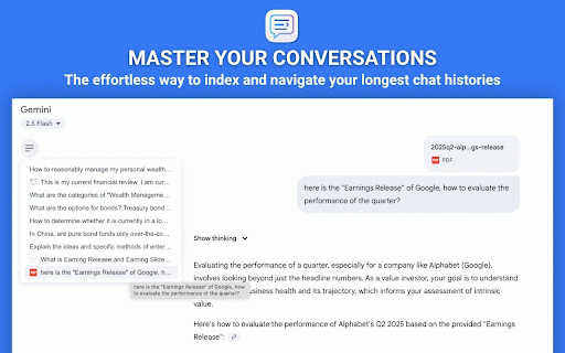 Chat Outline for Gemini: Reclaim Your Focus :: Quickly navigate your Gemini chats with a clickable outline. Never get lost in long conversations again.