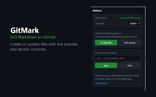 GitMark :: Edit GitHub Pages, Hugo, and repository Markdown in your browser with live preview, image uploads, and atomic commits.