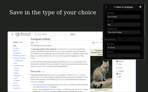 Save to Anytype :: Save important web pages with your selected text in Markdown format to Anytype.