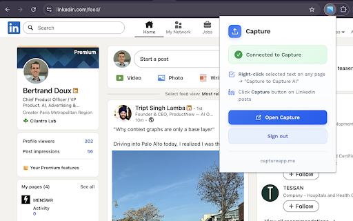 capture :: Capture text from any webpage or LinkedIn posts to your library.
