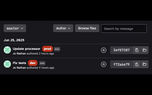 Deployment Environments for GitLab :: Show GitLab deployment environments in the Commits view