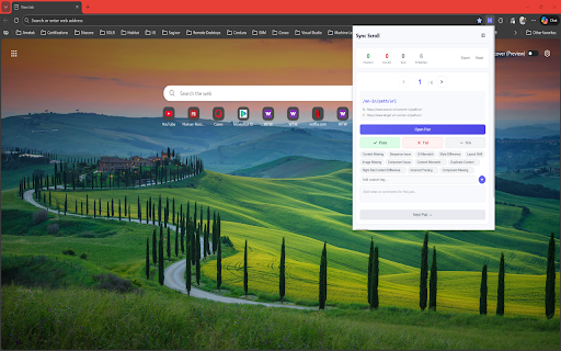 Sync Scroll :: Scroll two tabs in sync. Compare production vs staging or any two URLs side by side.