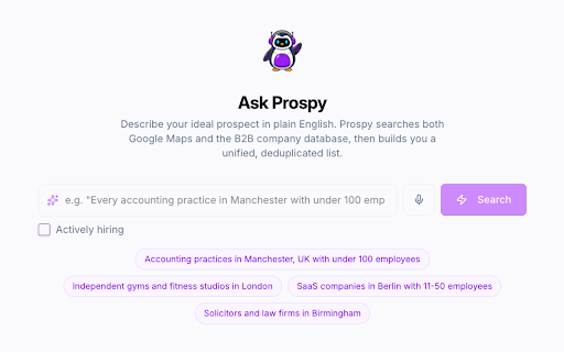 Prosperra AI - B2B Contact Info - Find Emails & Phone Numbers :: Prospect intelligence for sales operators. Research and ship campaigns directly from Chrome.