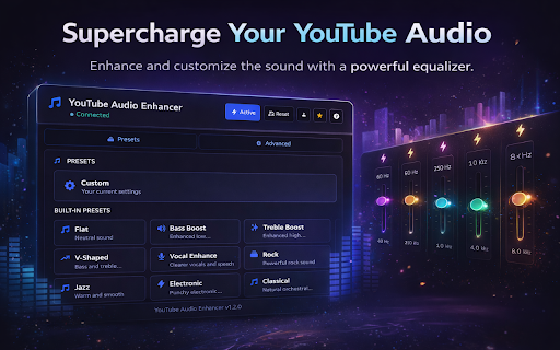 YouTube Audio Enhancer :: Enhance your YouTube audio with a professional 6-band equalizer. Customize sound settings and enjoy personalized audio quality.