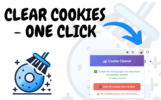 Cookie Cleaner :: Clear cookies with one click - current site or all sites