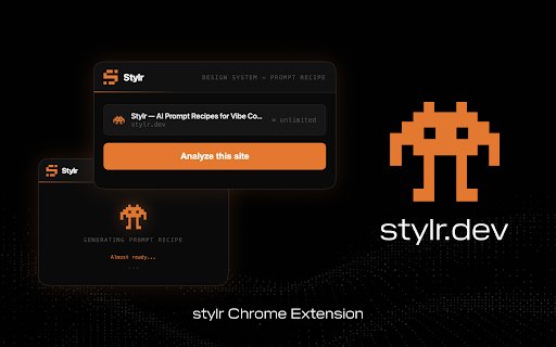 Stylr :: Extract real design systems and generate AI prompt recipes for any website. Requires a Stylr account.