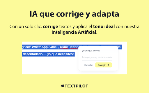 TextPilot: Corrector gramatical inteligente con IA :: Corrige rápidamente tus textos con la IA de TextPilot.