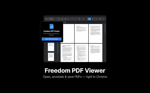 Freedom PDF Viewer :: PDF reader that intercepts PDF navigations and renders them locally with a built-in PDF.js viewer. No data leaves your browser.