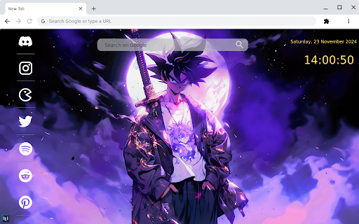 Purple Goku Live Wallpaper :: transforms your browser into an epic experience! Goku s powerful aura greets you with a mesmerizing atmosphere on every new tab.