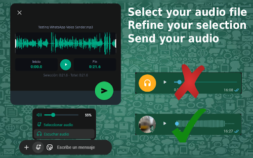 WhatsApp Voice Sender :: Send audio files as voice notes in WhatsApp Web