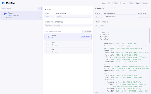 MockMate :: Mock backend HTTP requests for development.