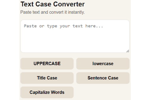 Quick Text Case Converter :: Convert text into uppercase, lowercase, title case, sentence case, and capitalized words instantly.