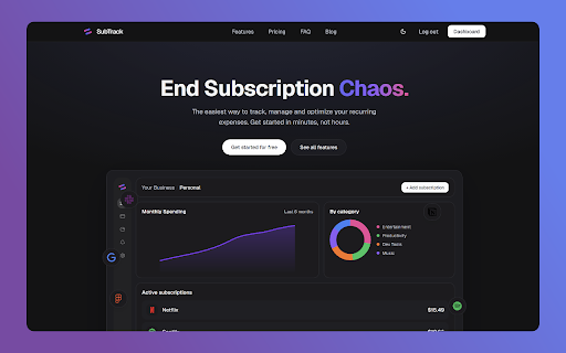 SubTrack :: Track subscriptions into SubTrack from Stripe, PayPal, and checkout pages.