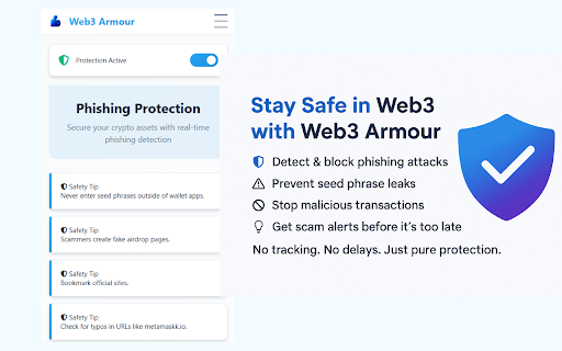 Web3 Armour :: Web3 Armour defends your crypto wallet from phishing attempts and protects seed phrases from leaks.