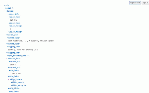 XML Tree Viewer :: Formats and displays XML, including XML embedded in iframes in a tree structure by Qiwen Zhu