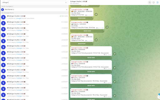Schengen Appointment Tracker: VFS, BLS, TLS :: Instant Schengen visa appointment alerts via Telegram (UK & UAE).
