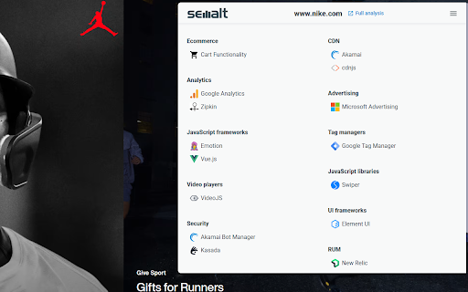 Website Tech Scanner by Semalt :: Identify all technologies behind any website — CMS, frameworks, analytics, and more.