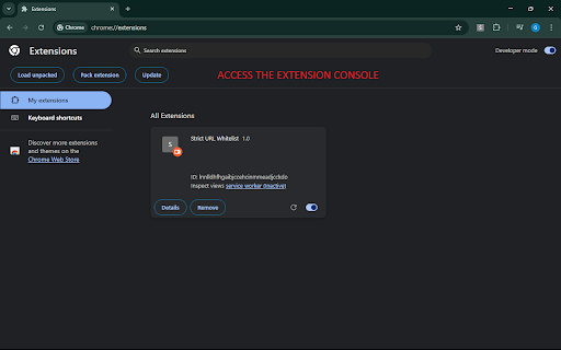 Strict URL Whitelist :: Allow only specific URLs with optional query parameters using high-performance DNR rules.