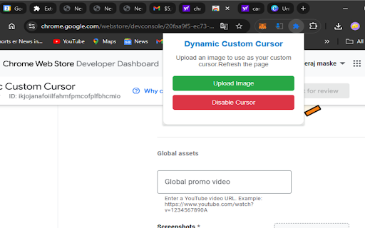 Dynamic Custom Cursor :: Upload an image to use as a custom cursor.