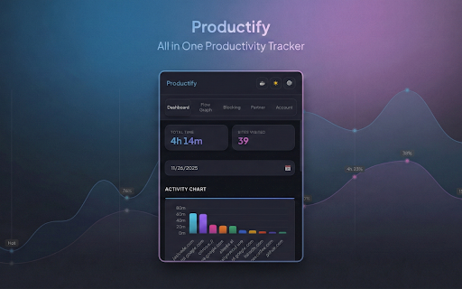Productify: All in One Productivity Tracker :: Track browsing time, visualize productivity with charts, and block distracting websites. Add friends and be more productive.