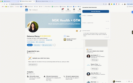 LinkedIn Connection Copilot :: Connection Note Generator helps you write thoughtful, personalized LinkedIn connection messages in seconds- so you never have to…