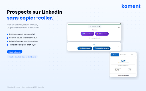 Koment :: Engagez, analysez et attirez vos clients LinkedIn avec Koment