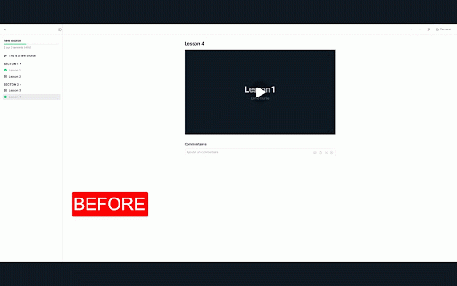 BetterView :: Ameliore le lecteur de cours Podia, sommaire lisible, video plus grande et theme sombre.