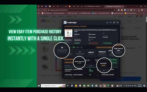 SoldinSight :: View eBay sold history and calculate net profit after region-specific fees, shipping, and costs. Covers US, UK, DE, AU, CA and FR.