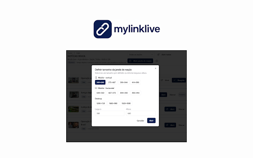 MyLinkLive — Reaction Controller :: A extensão ‘MyLinkLive — Reaction Controller’ integra com o Modo Live do MyLinkLive para controlar uma janela dedicada de reação.…