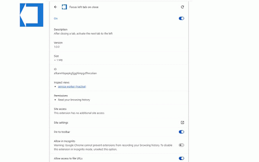 Focus left tab on close :: After closing a tab, activate the next tab to the left