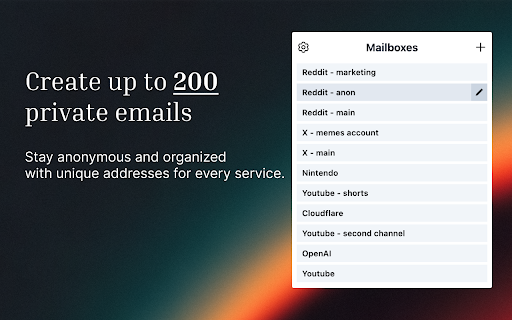 Hide My Mail :: Create unique, random email addresses that forward to your real inbox, using Cloudflare