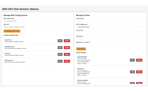 AWS Role Switcher :: Easily switch between AWS roles based on predefined profiles.