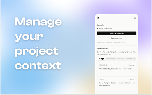 Relay — AI Chat Memory & Context Sync :: Stop repeating yourself to every AI. Relay keeps your project context synced across all your AI chats and IDE agents.