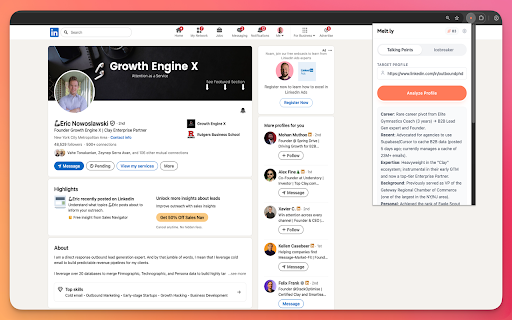 Melt.ly - AI LinkedIn Research for Sales Outreach :: AI-powered research that turns LinkedIn profiles into talking points and personalized icebreakers for sales and cold outreach.