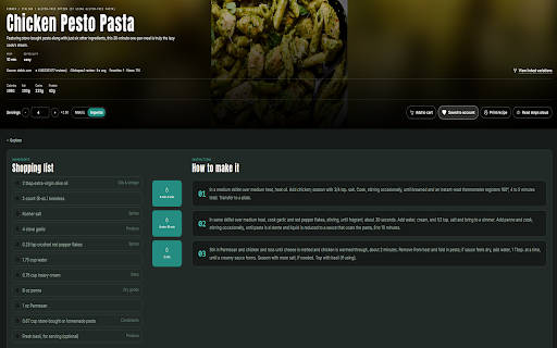 Clickapea Recipe Capture :: Capture recipe pages or video URLs and send them to Clickapea (desktop Chromium). Shopping helpers are experimental.