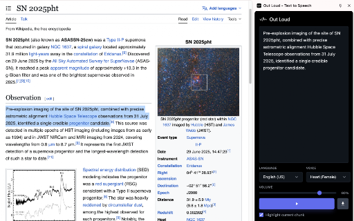 Out Loud - Text to Speech :: Read selected text aloud using AI Text-to-Speech