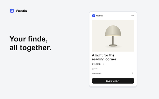 Wantio — Add to Wishlist :: Save products to your Wantio wishlist from the current page.
