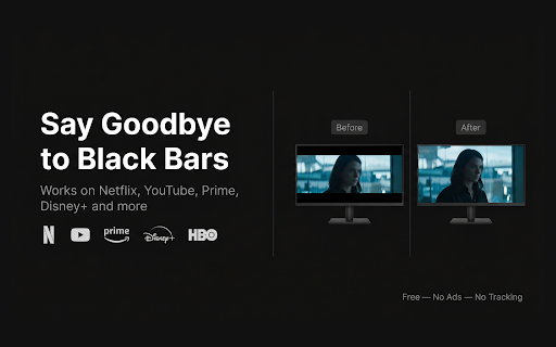 UltraWide Fill — Remove Black Bars :: Remove black bars on any video. Fill your ultrawide 21:9 or 32:9 monitor automatically. Free, no ads.