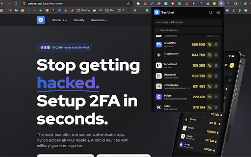 Sentinel Authenticator :: View your 2FA codes from Sentinel Authenticator